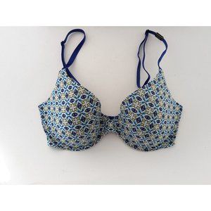 Victoria's Secret VS Blue Yellow uplift semi demi bra 32D